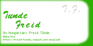 tunde freid business card